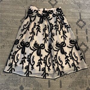 dRA Los Angeles Black Embroidered Circle Skirt in Cream - Women's